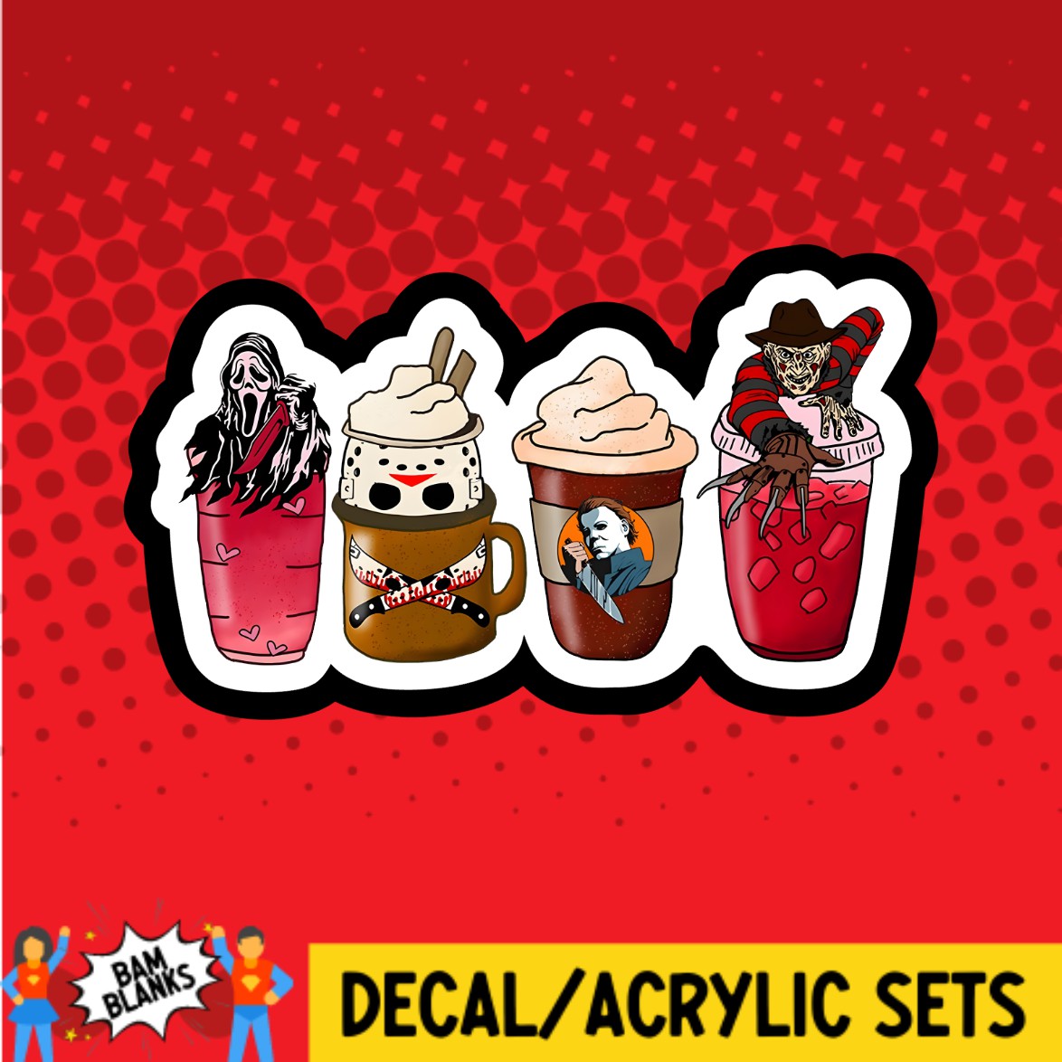 Horror Friends Drinks - DECAL AND ACRYLIC SHAPE #DA02581 – BAM Blanks ...