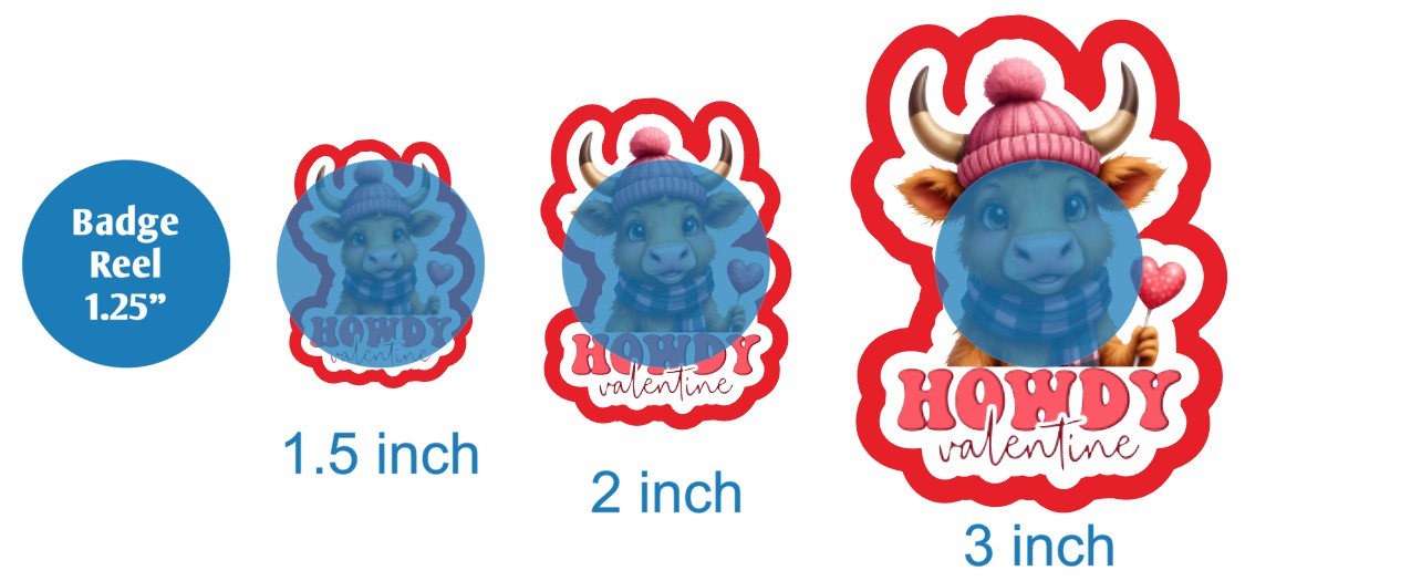 Howdy Valentine Highland Cow - DECAL AND ACRYLIC SHAPE #DA03473