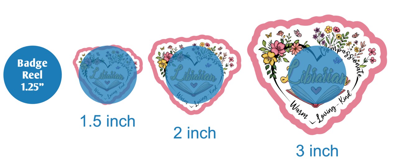 Librarian Floral Heart - DECAL AND ACRYLIC SHAPE #DA03203