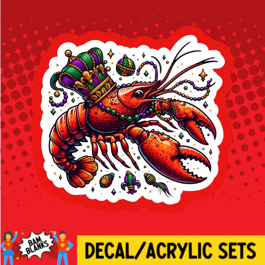Mardi Gras Crawfish - DECAL AND ACRYLIC SHAPE #DA03577