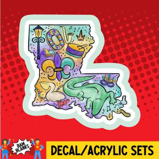 Mardi Gras Louisiana - DECAL AND ACRYLIC SHAPE #DA03579
