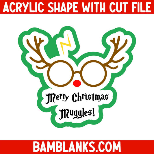 Merry Christmas Muggles -  Acrylic Shape #2517