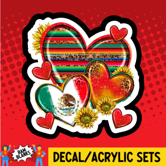 Mexican Hearts - DECAL AND ACRYLIC SHAPE #DA02257