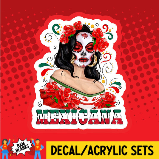 Mexicana with Skull Girl - DECAL AND ACRYLIC SHAPE #DA02256