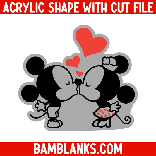 Mouse Couple (Fan Art) - Acrylic Shape #1030