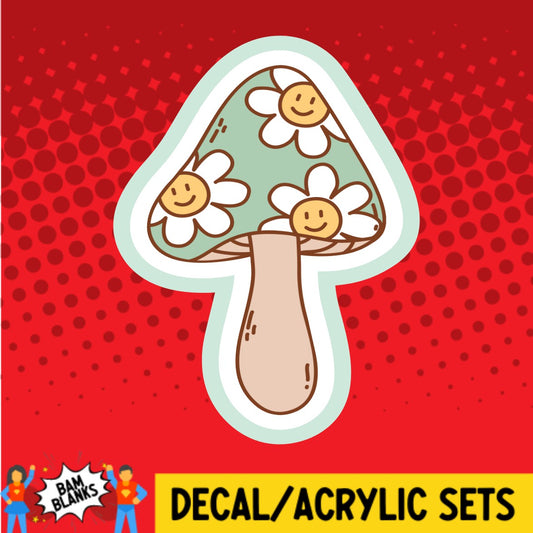 Mushroom with Flowers - DECAL AND ACRYLIC SHAPE #DA02177