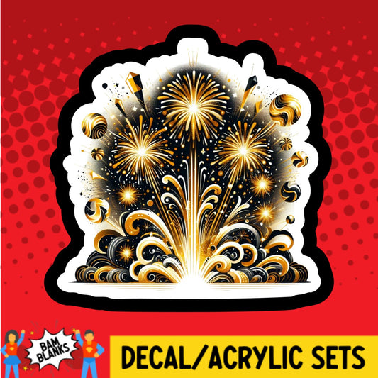 New Year Fireworks Gold - DECAL AND ACRYLIC SHAPE #DA03508