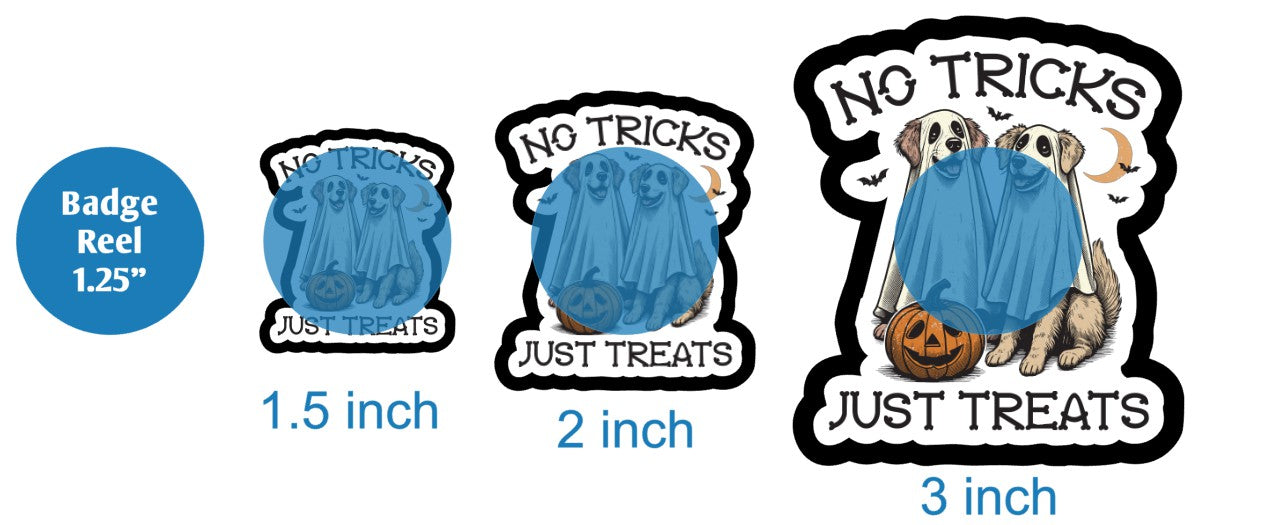 No Tricks Just Treats Ghost Dogs - DECAL AND ACRYLIC SHAPE #DA03185