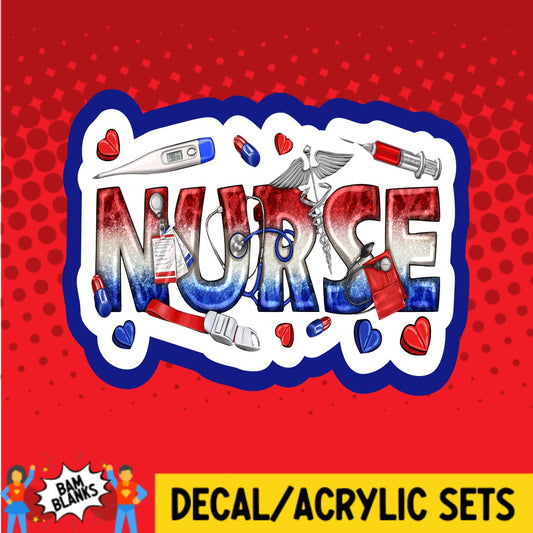 Nurse 4th of July - DECAL AND ACRYLIC SHAPE #DA02265