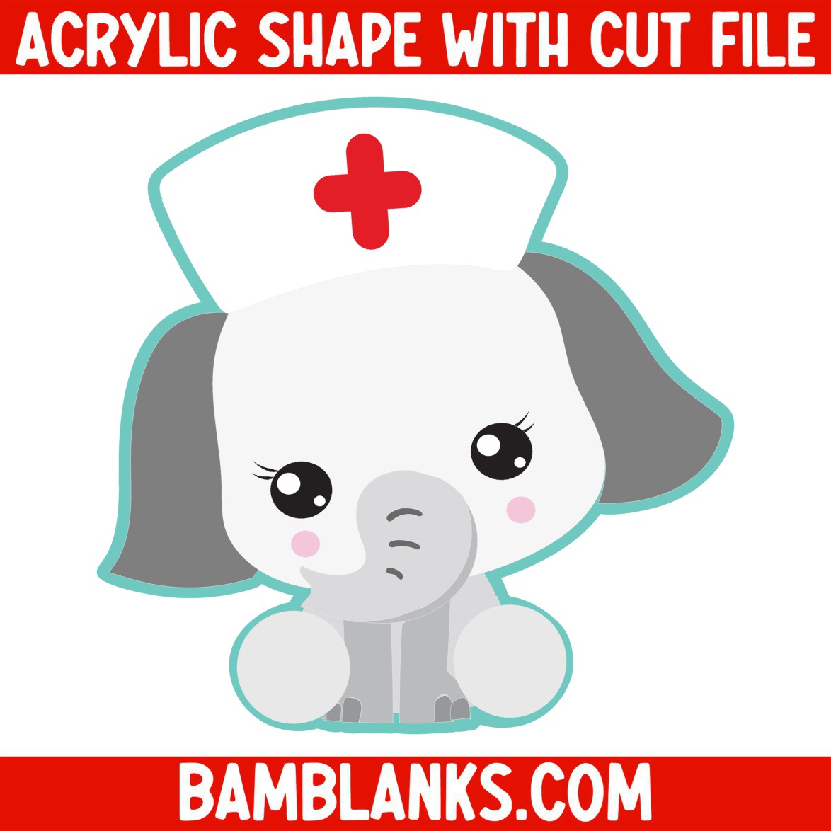 Nurse Elephant - Acrylic Shape #937