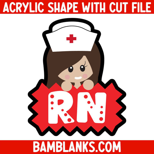 Nurse Holding Sign - Acrylic Shape #688