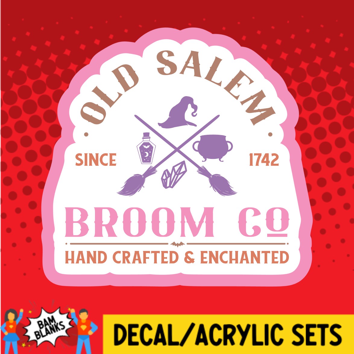 Old Salem Broom Co - DECAL AND ACRYLIC SHAPE #DA02802