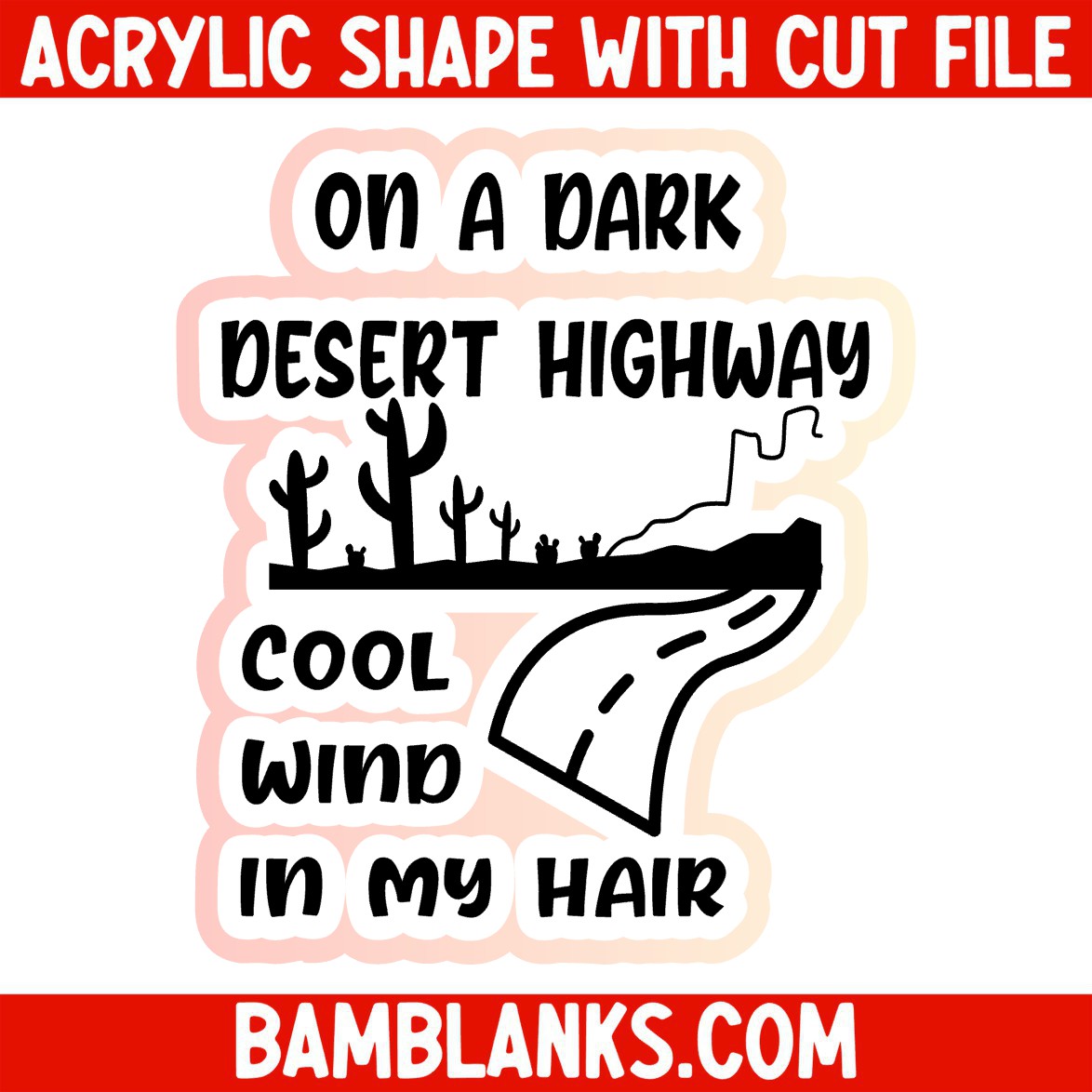 On A Dark Desert Highway - Acrylic Shape #1663