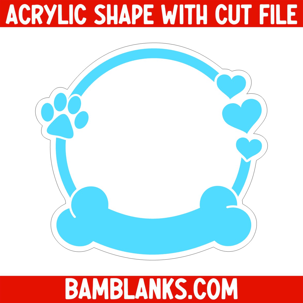 Paw Circle - Acrylic Shape #1729