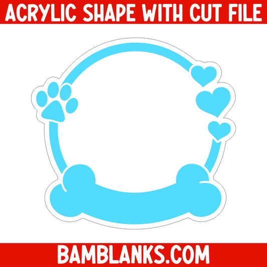 Paw Circle - Acrylic Shape #1729