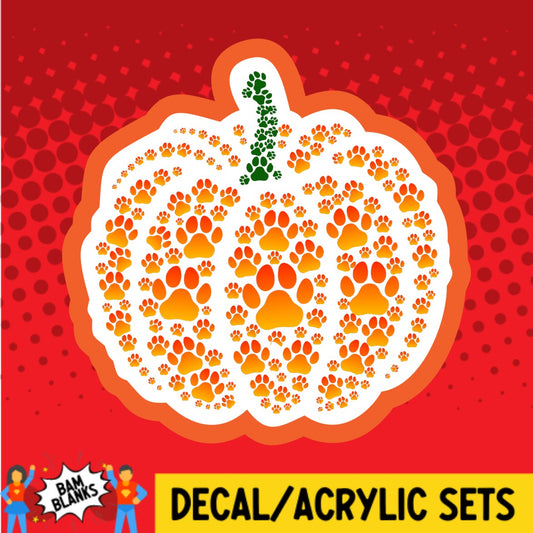 Paw Pumpkin - DECAL AND ACRYLIC SHAPE #DA03347