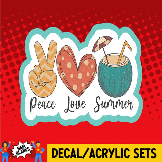 Peace Love Summer - DECAL AND ACRYLIC SHAPE #DA02225