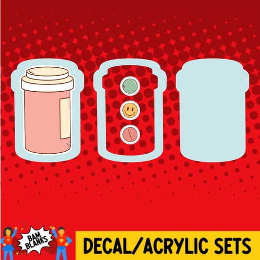 Pill Bottle Shaker - DECAL AND ACRYLIC SHAPE #DA02170