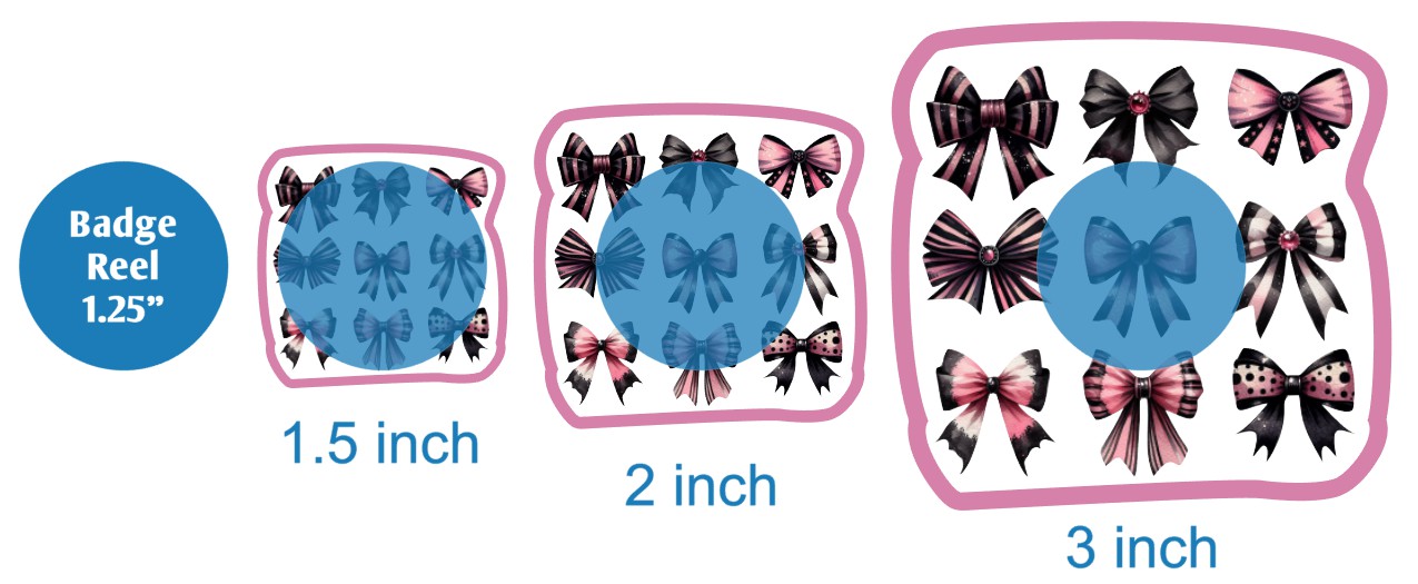 Pink and Black Coquette Bows - DECAL AND ACRYLIC SHAPE #DA03107