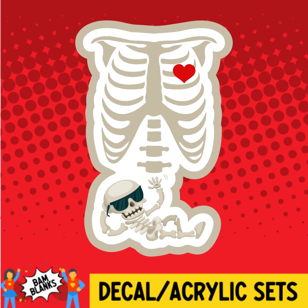 Pregnant Skeleton - DECAL AND ACRYLIC SHAPE #DA02558