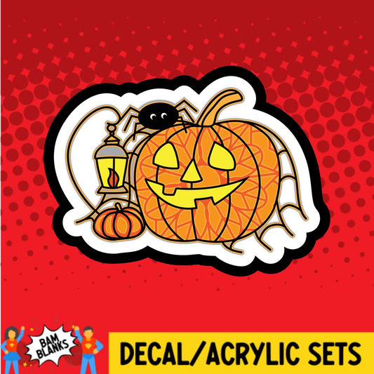 Pumpkin and Spider - DECAL AND ACRYLIC SHAPE #DA02299