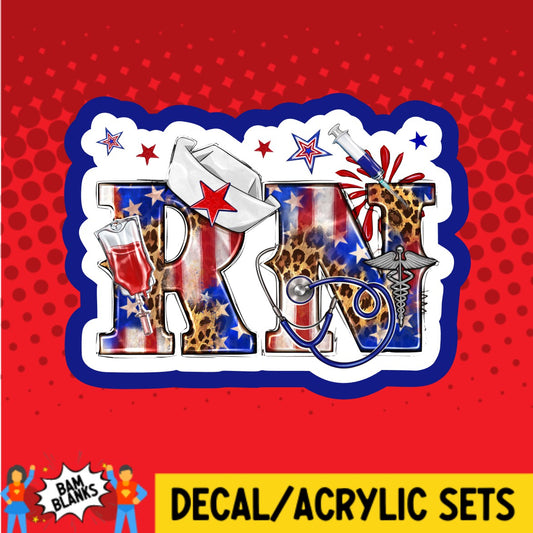 RN 4th of July - DECAL AND ACRYLIC SHAPE #DA02266