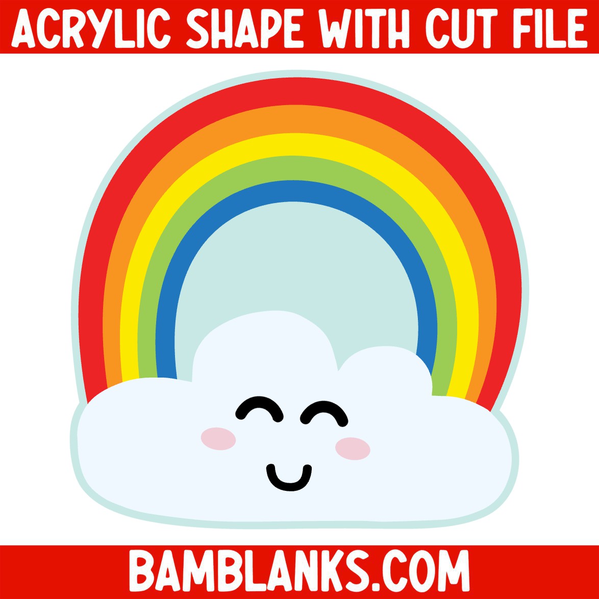 Rainbow Cloud - Acrylic Shape #697