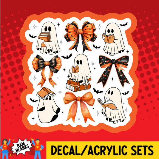 Reading Ghosts Coquette Bow Collage - DECAL AND ACRYLIC SHAPE #DA03348