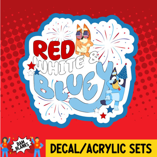 Red White and Blue Dog - DECAL AND ACRYLIC SHAPE #DA02185