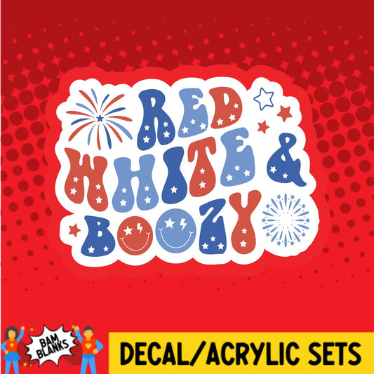 Red White and Boozy - DECAL AND ACRYLIC SHAPE #DA02724
