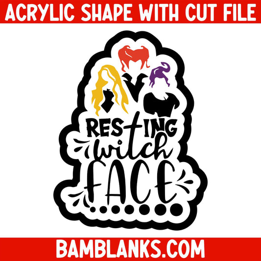 Resting Witch Face Sisters -  Acrylic Shape #2516