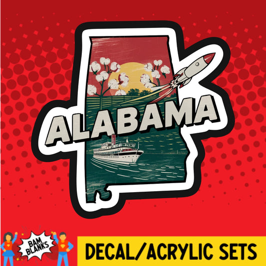 Retro Alabama - DECAL AND ACRYLIC SHAPE #DA03047