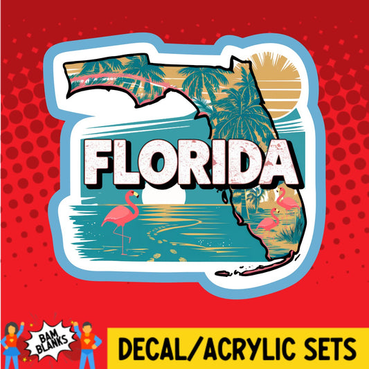 Retro Florida - DECAL AND ACRYLIC SHAPE #DA03055