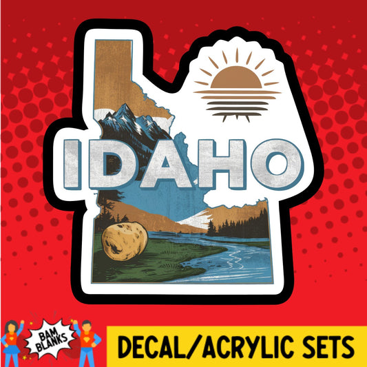 Retro Idaho - DECAL AND ACRYLIC SHAPE #DA03058