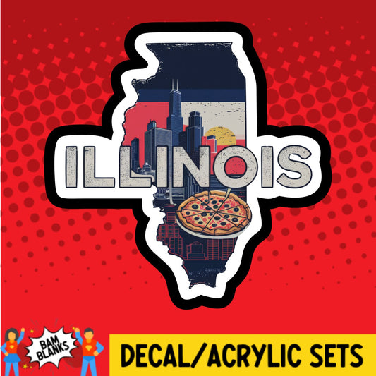 Retro Illinois - DECAL AND ACRYLIC SHAPE #DA03059