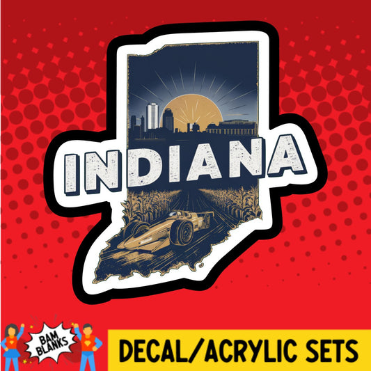 Retro Indiana - DECAL AND ACRYLIC SHAPE #DA03060