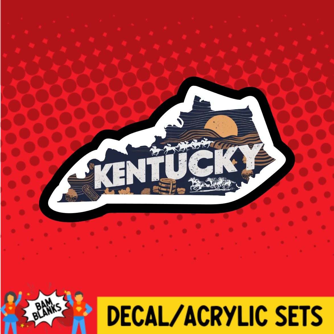 Retro Kentucky - DECAL AND ACRYLIC SHAPE #DA03063