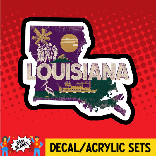 Retro Louisiana - DECAL AND ACRYLIC SHAPE #DA03064