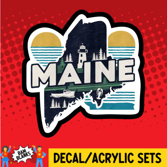 Retro Maine - DECAL AND ACRYLIC SHAPE #DA03065