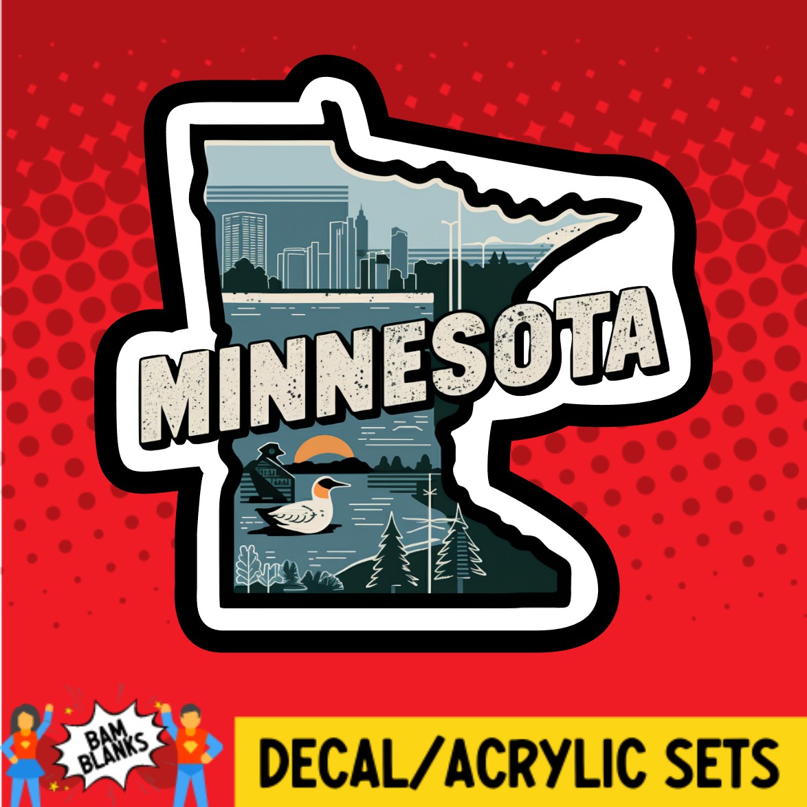 Retro Minnesota - DECAL AND ACRYLIC SHAPE #DA03069 – BAM Blanks and More