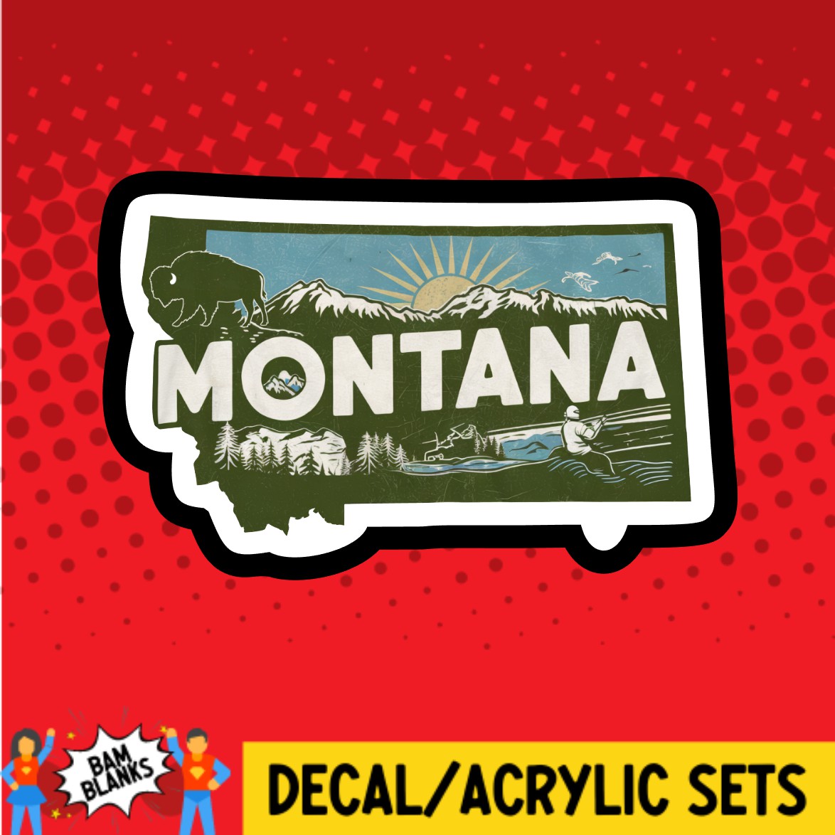 Retro Montana - DECAL AND ACRYLIC SHAPE #DA03072