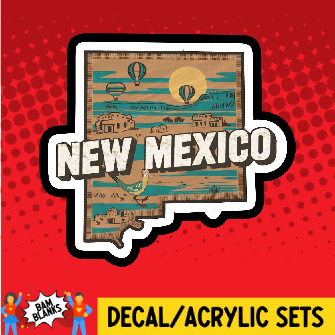 Retro New Mexico - DECAL AND ACRYLIC SHAPE #DA03077