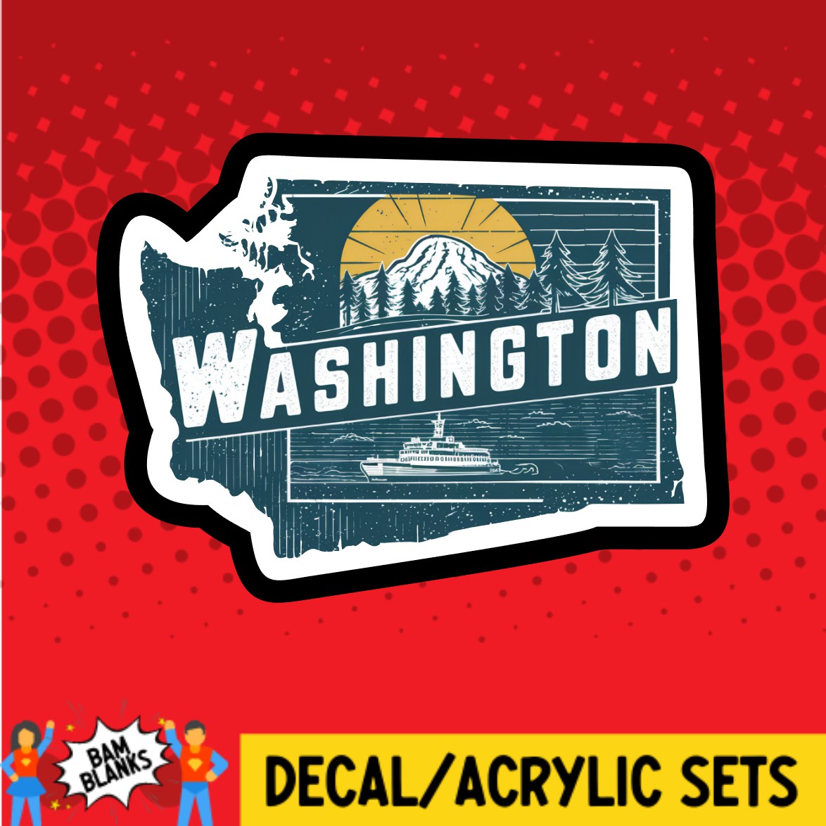 Retro Washington - DECAL AND ACRYLIC SHAPE #DA03093