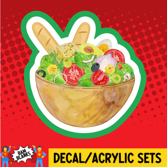 Salad with Breadsticks - DECAL AND ACRYLIC SHAPE #DA02426