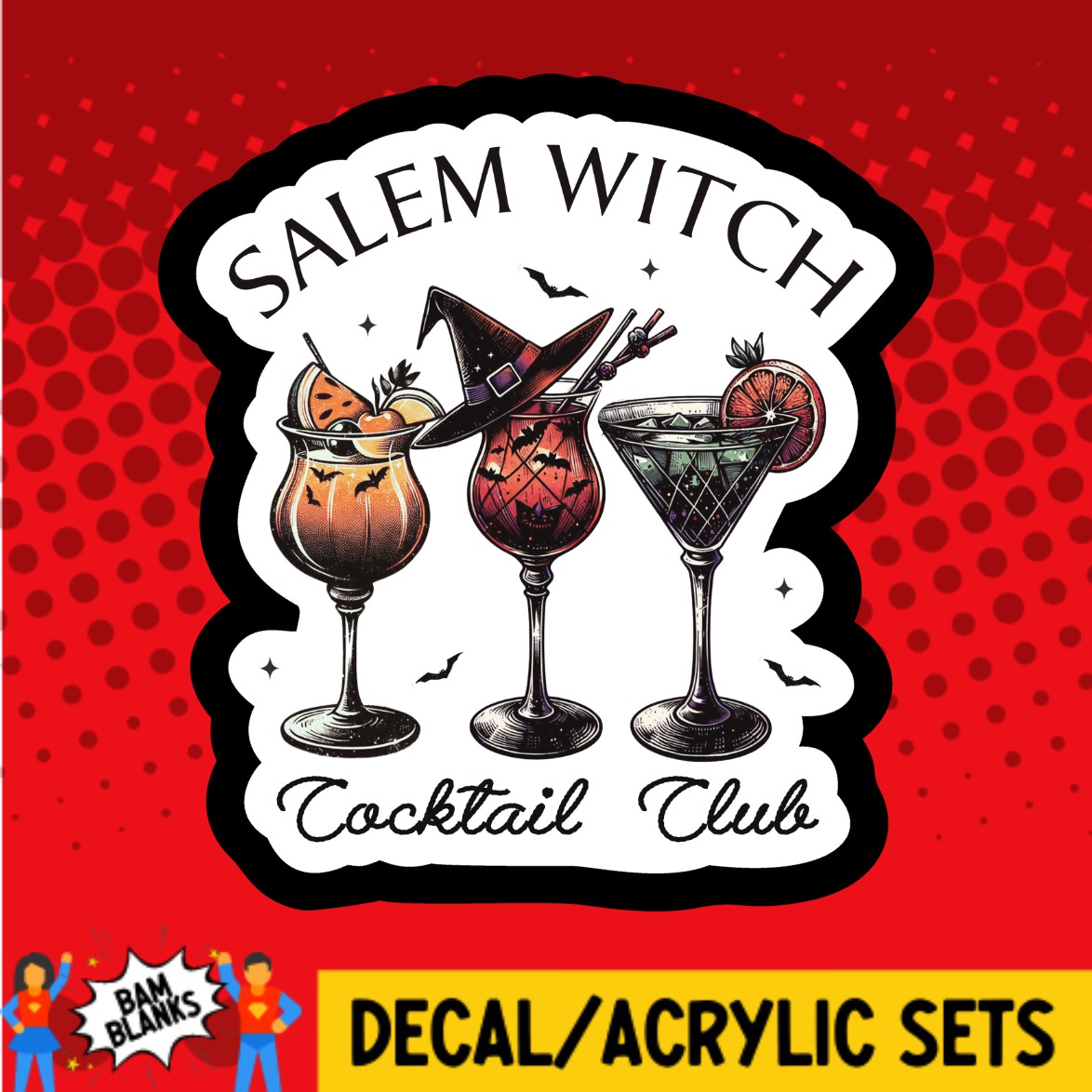 Salem Witch Cocktail Club - DECAL AND ACRYLIC SHAPE #DA03187