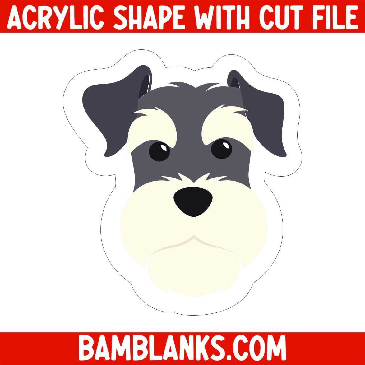 Schnauzer Head - Acrylic Shape #1250