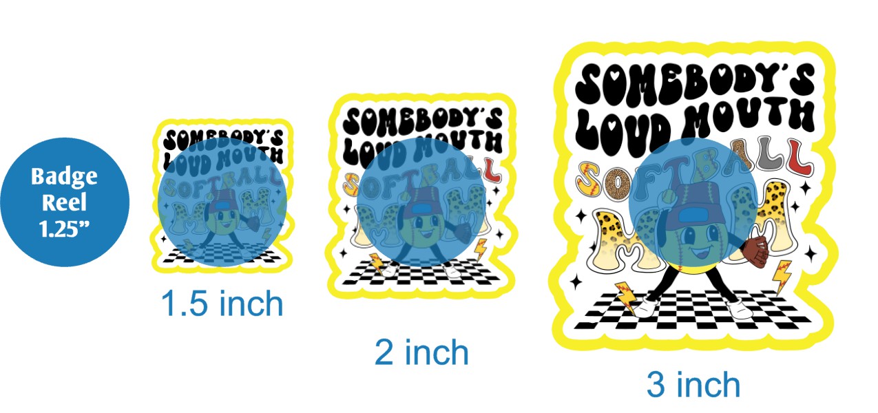 Somebodys Loud Mouth Softball Mom - DECAL AND ACRYLIC SHAPE #DA02688