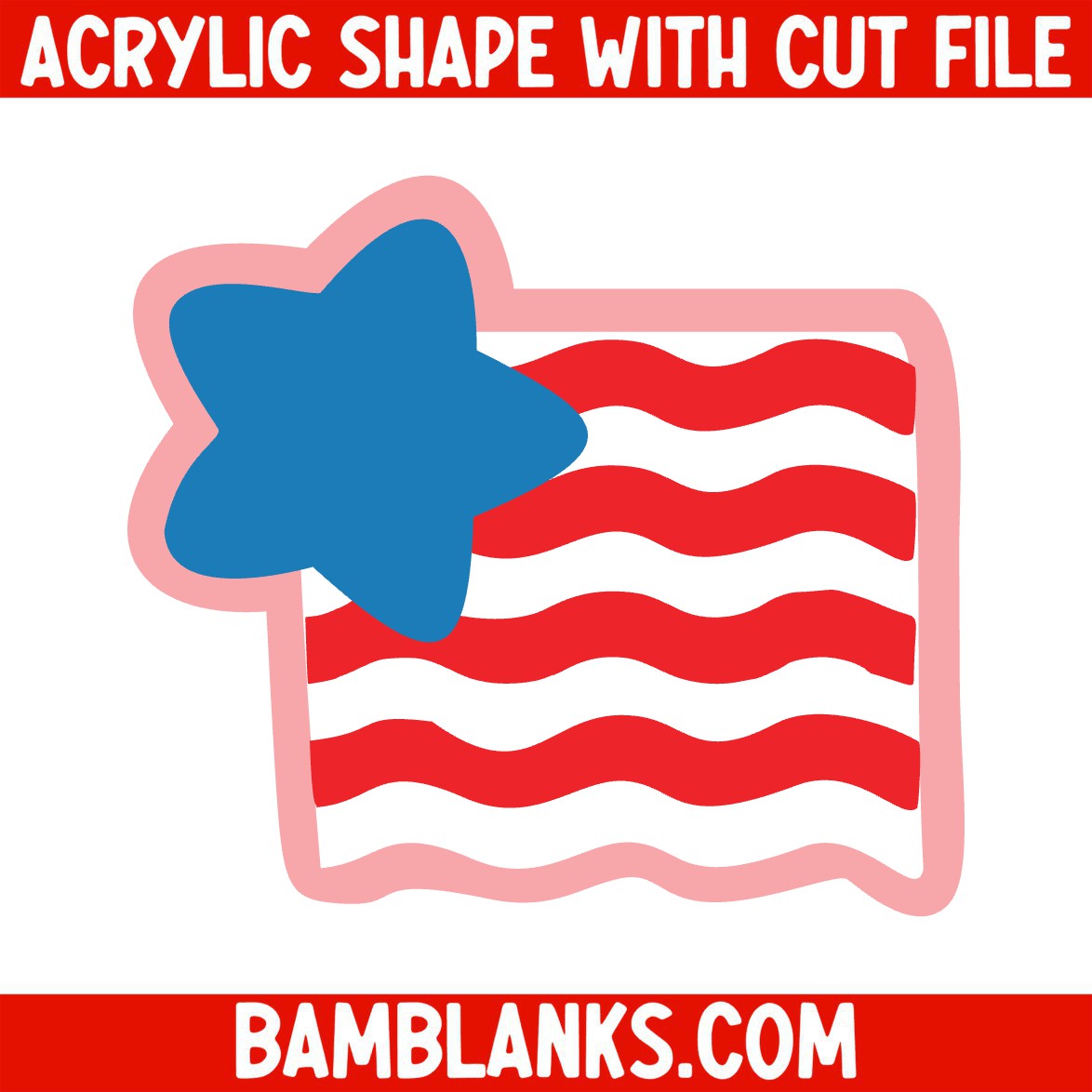 Star Wavy Flag - Acrylic Shape #1405