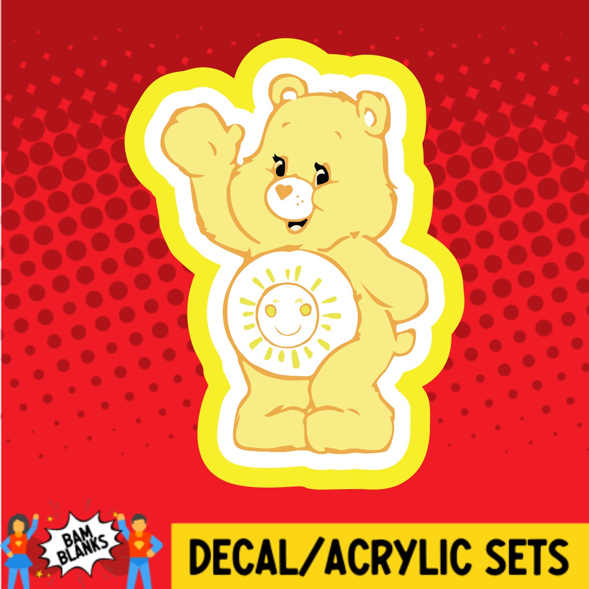 Sun Bear - DECAL AND ACRYLIC SHAPE #DA02419 – BAM Blanks and More