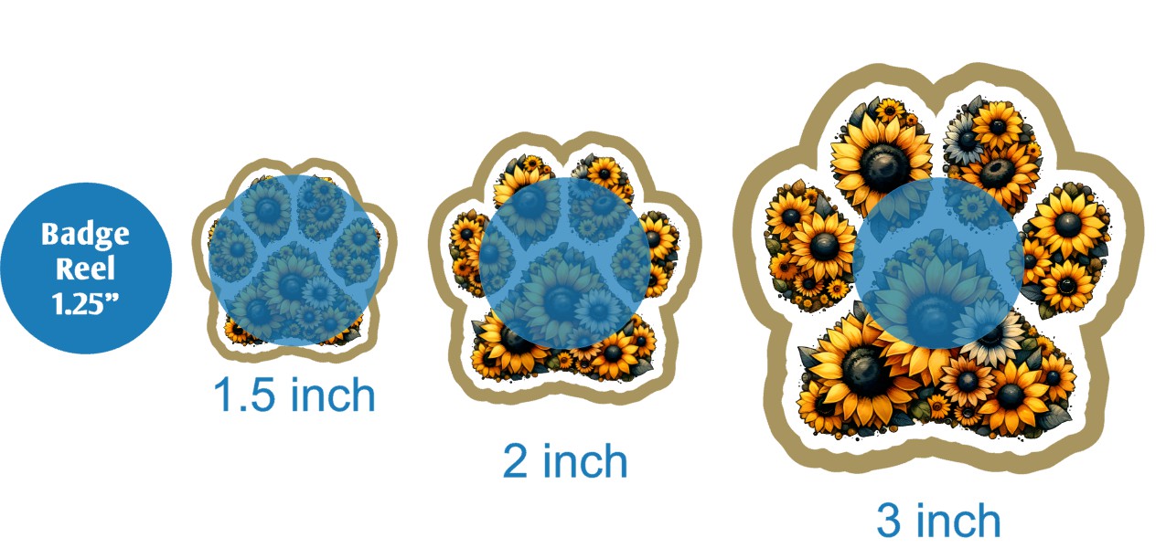 Sunflower Paw Print - DECAL AND ACRYLIC SHAPE #DA02885